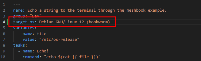 MeshBook yaml example